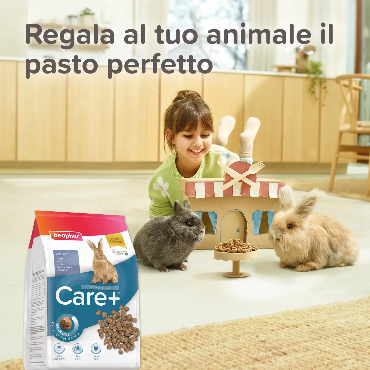 Beaphar Care+ mangime conigli 1,5 kg estruso fibre