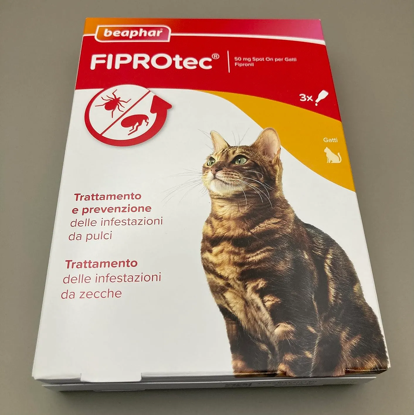 Beaphar FIPROtec Spot On Antiparassitario Gatto 3 Pipette pulci
