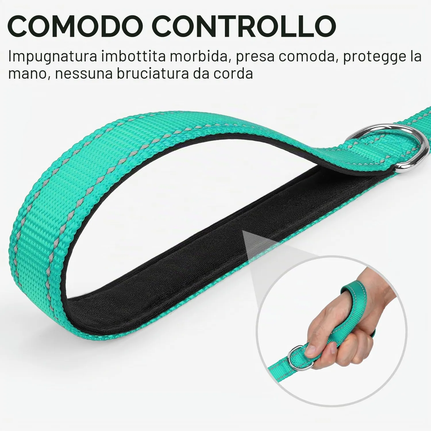 Joytale Guinzaglio Catarifrangente Turchese 1,8 m x 2,5 cm Imbottito