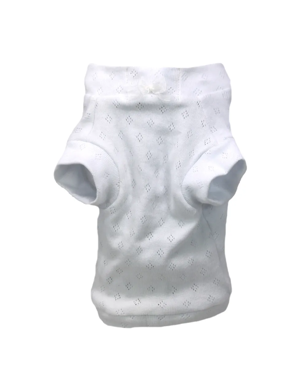 Royal Dog Romantic White t-shirt cane bianca traforata
