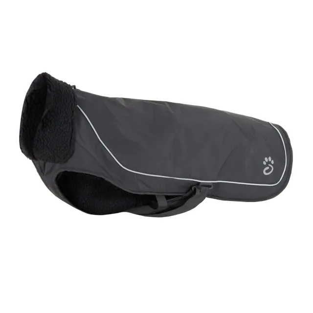 Mountain Paws Fleece Lined cappotto cane nero impermeabile