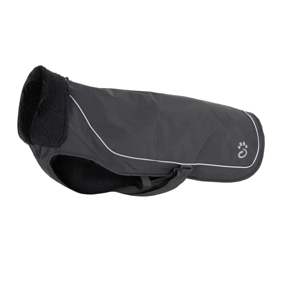 Mountain Paws Fleece Lined cappotto cane nero impermeabile