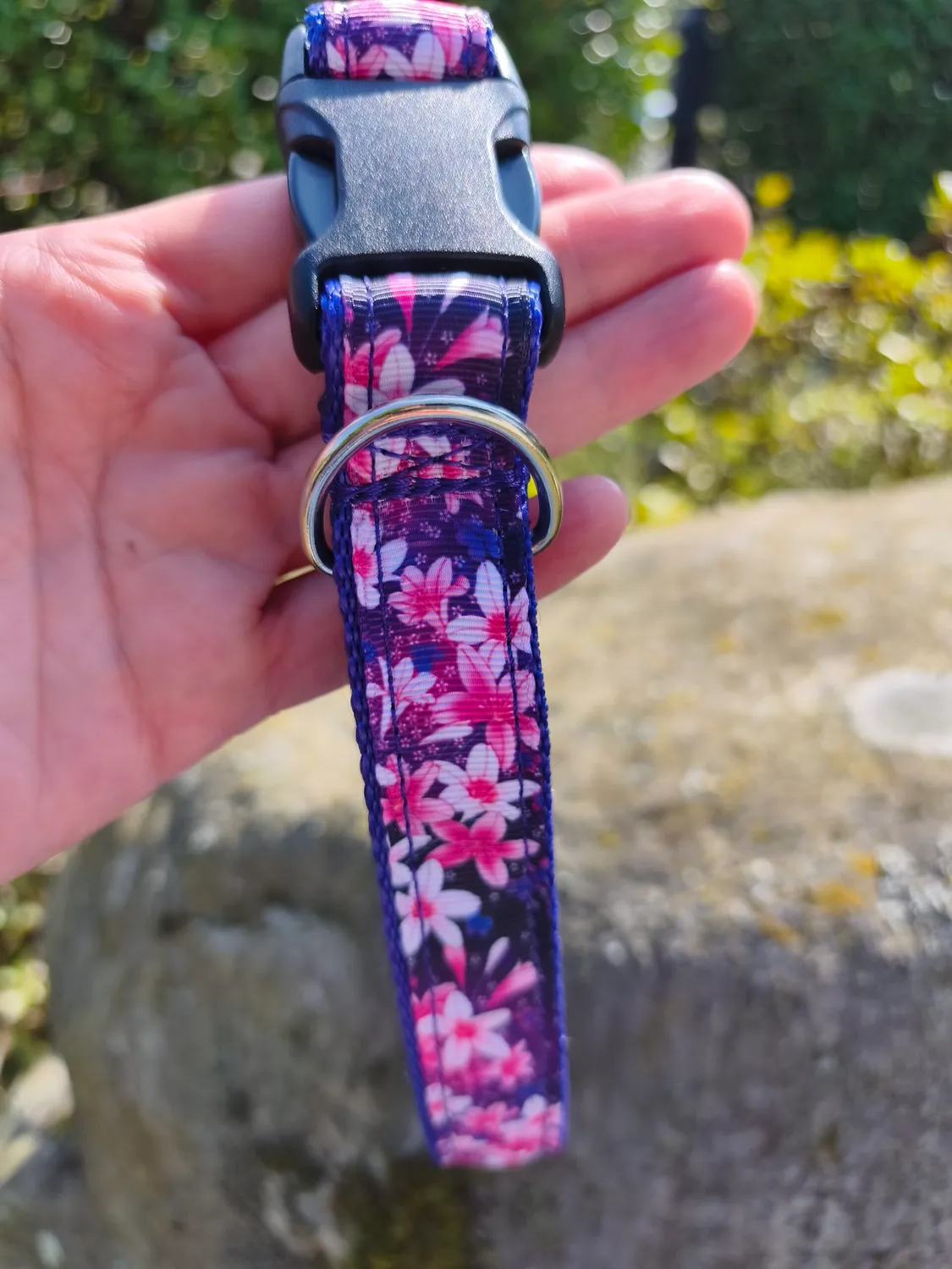 Anja for Dogs Fiori collare fucsia viola 2,5 cm