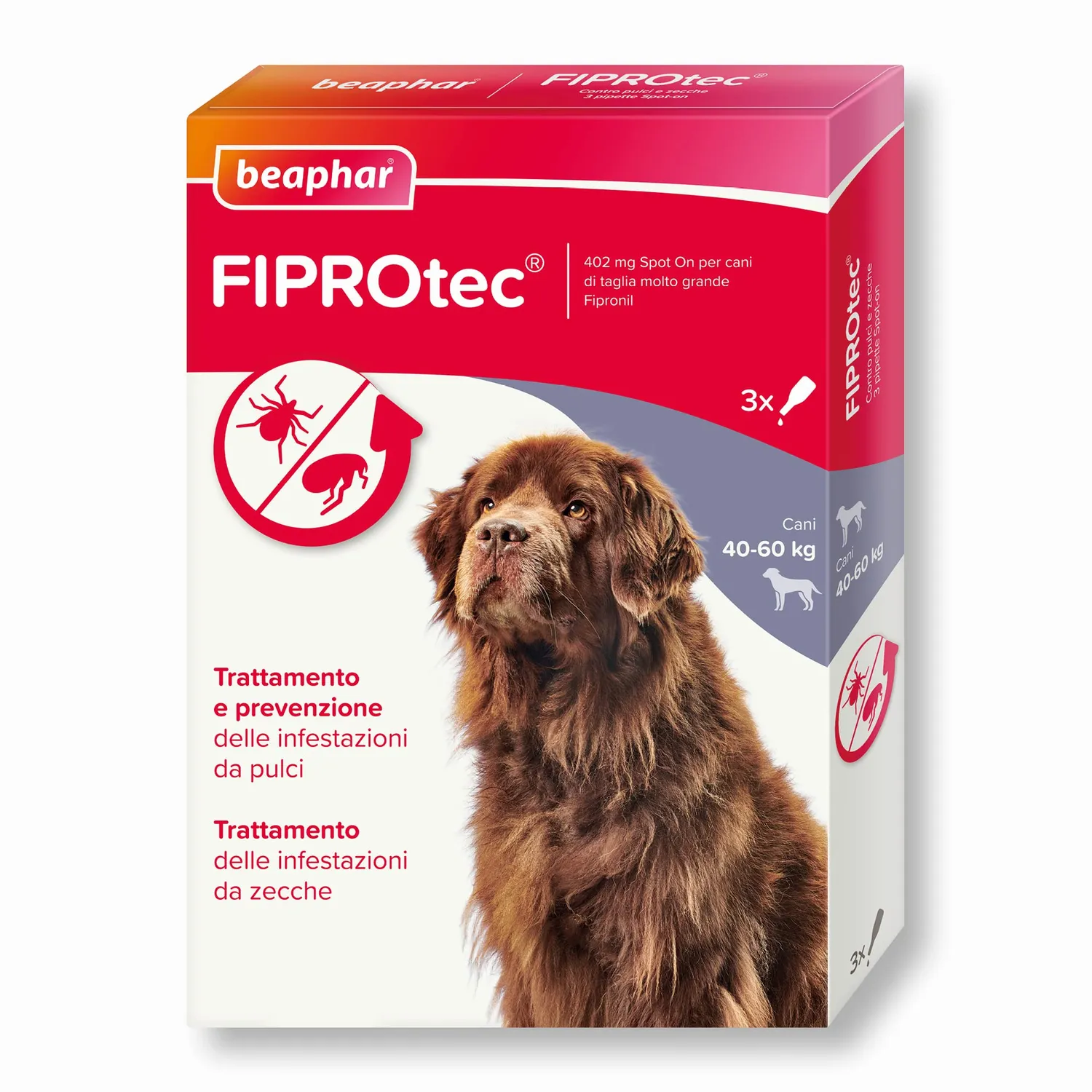 Beaphar FIPROtec antiparassitario cane 2-10 kg 3 pipette pulci