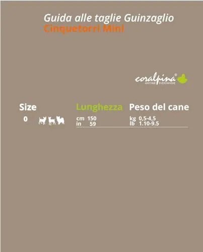 Coralpina Mini guinzaglio cane 150 cm rosso leggero rifrangente