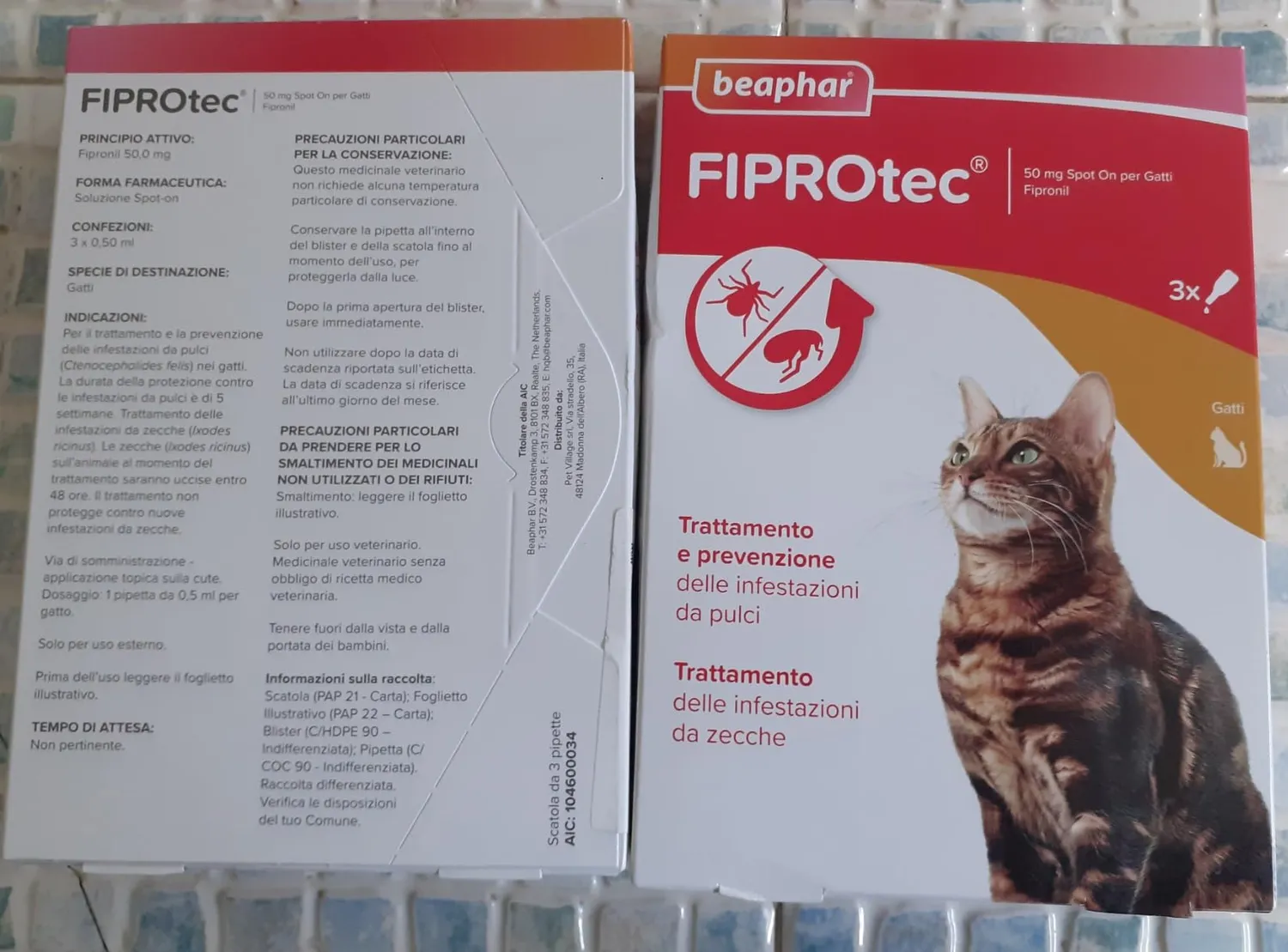 Beaphar FIPROtec Spot On Antiparassitario Gatto 3 Pipette pulci