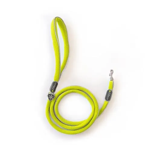 Coralpina Mini guinzaglio cani giallo fluo 150 cm rifrangente