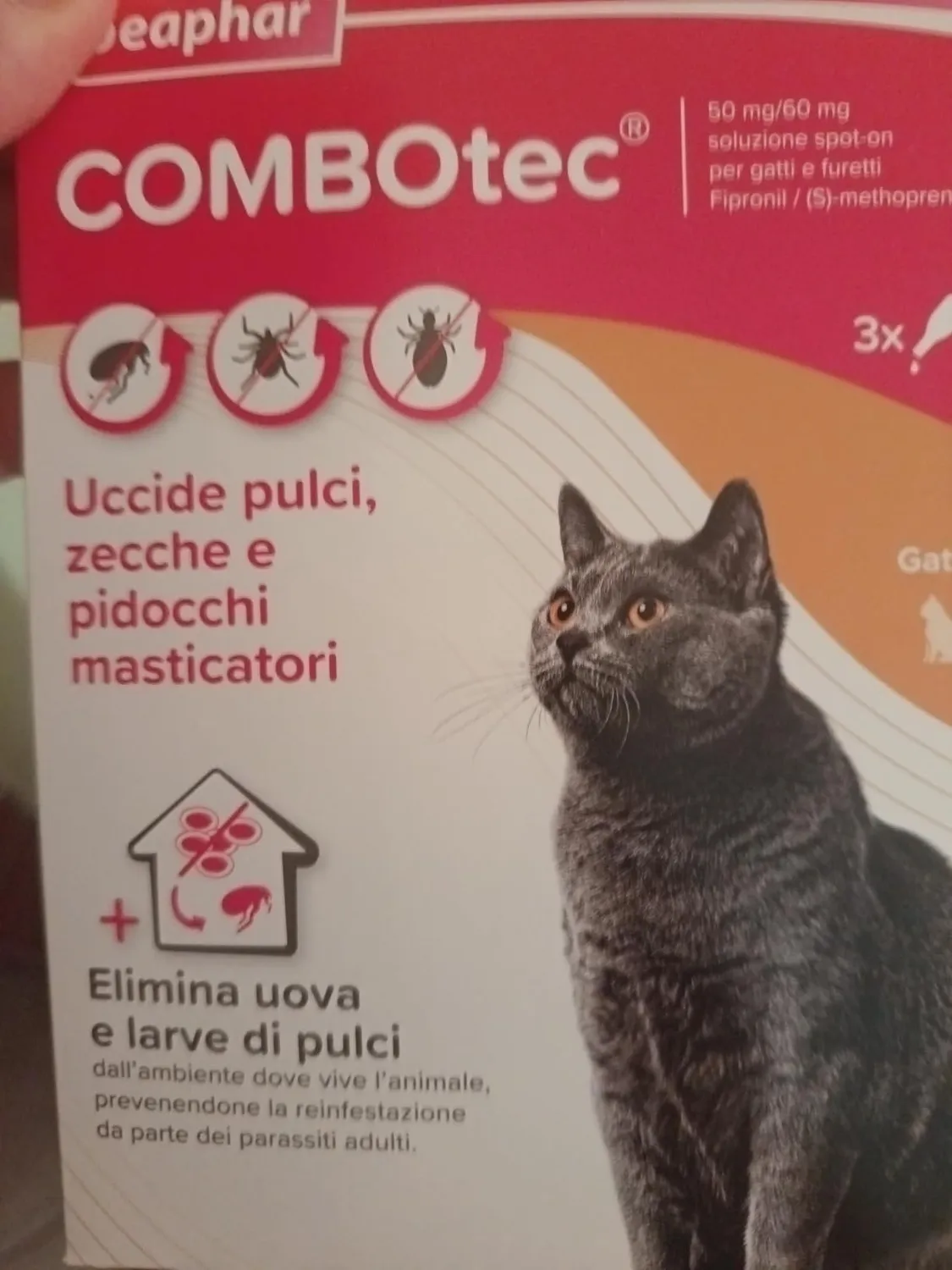 Beaphar Combotec antiparassitario gatti 3 pipette fipronil