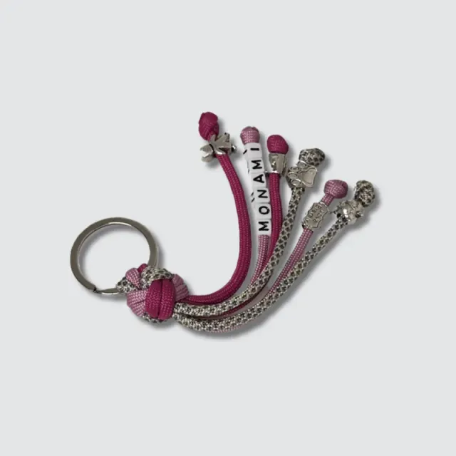 LabArt Dog Portachiavi paracord personalizzato con nome 6 charms