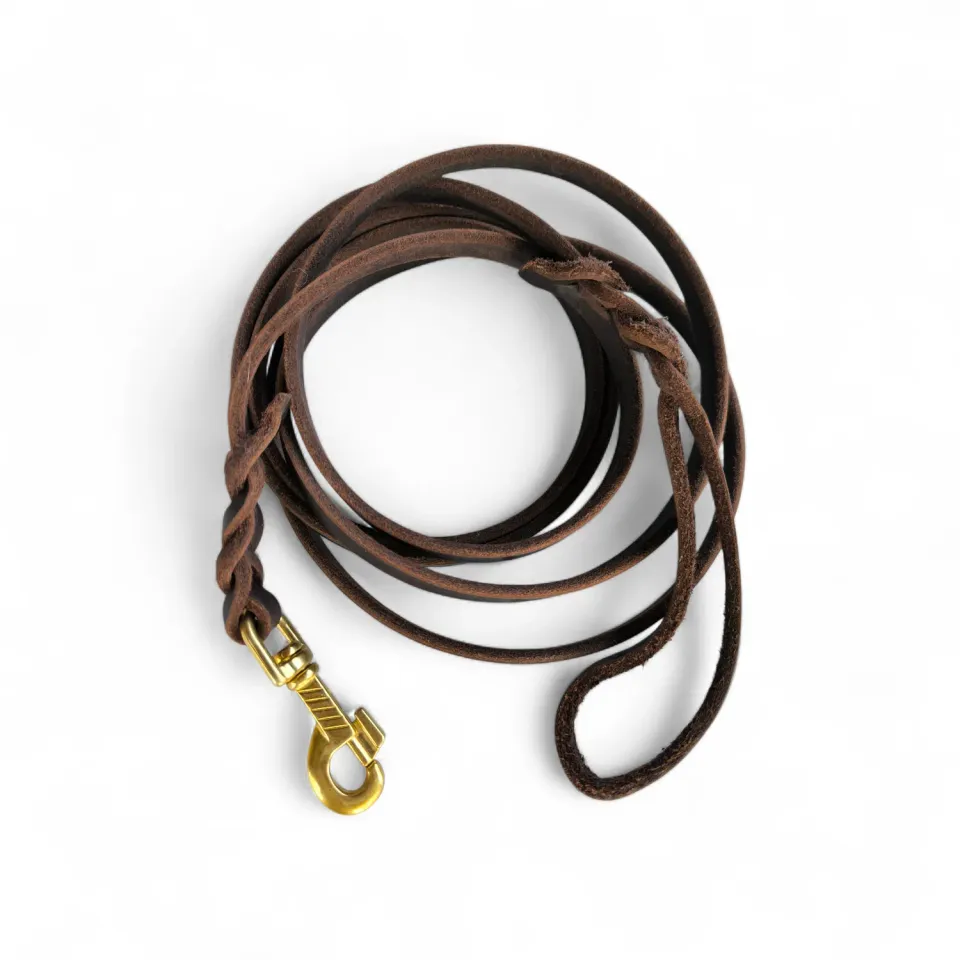 Anja for Dogs Cuoio guinzaglio 2,7 m ottone
