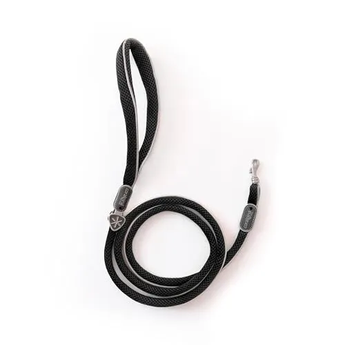 Coralpina Mini guinzaglio cani nero scuro 150 cm rifrangente