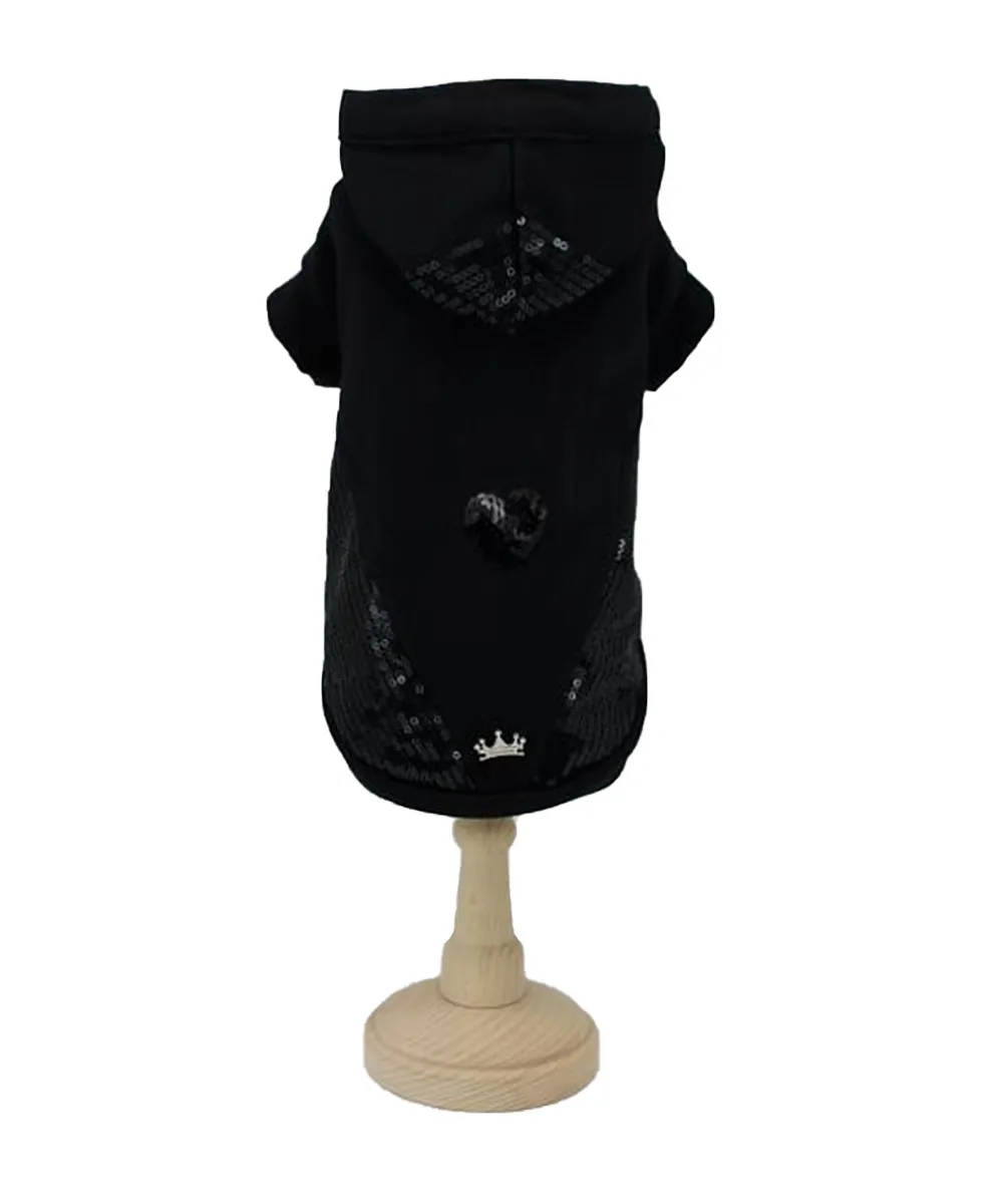 Royal Dog Milano felpa cane nera paillettes total black