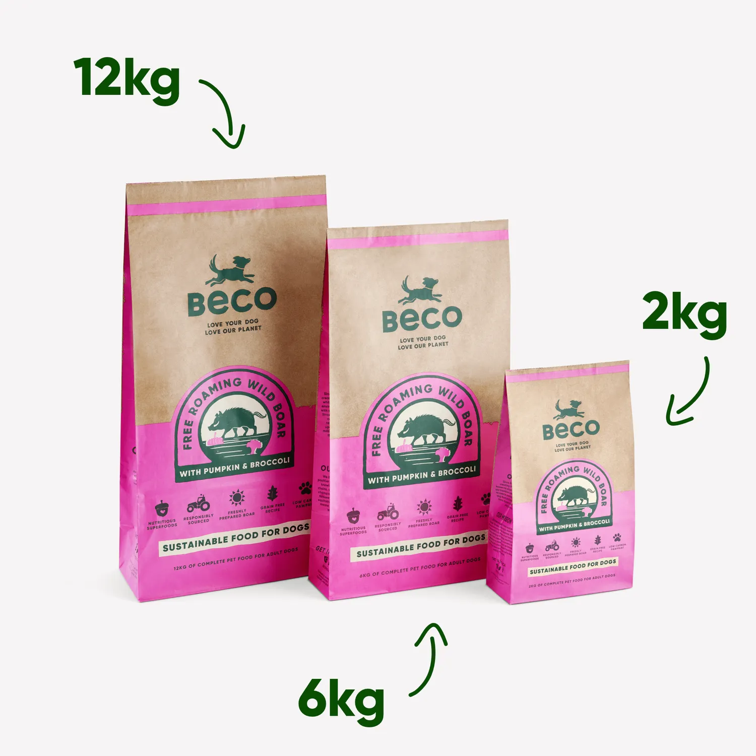 Beco Pets Cinghiale crocchette cane grain free 2 kg zucca