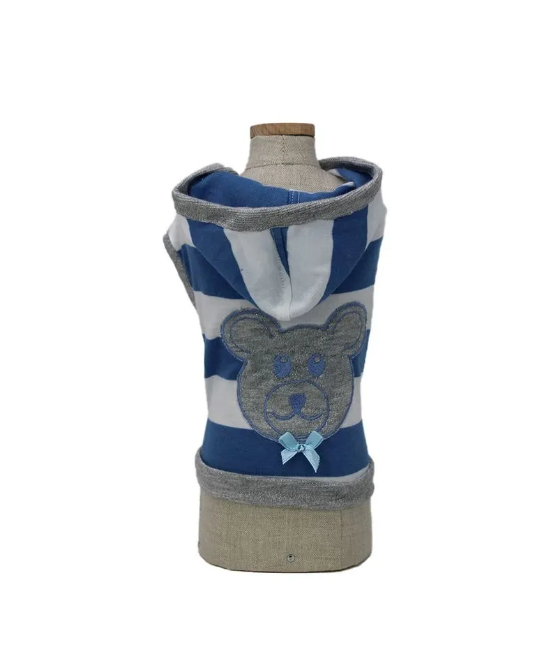 Royal Dog Lui & Lei celeste t-shirt cane cotone righe