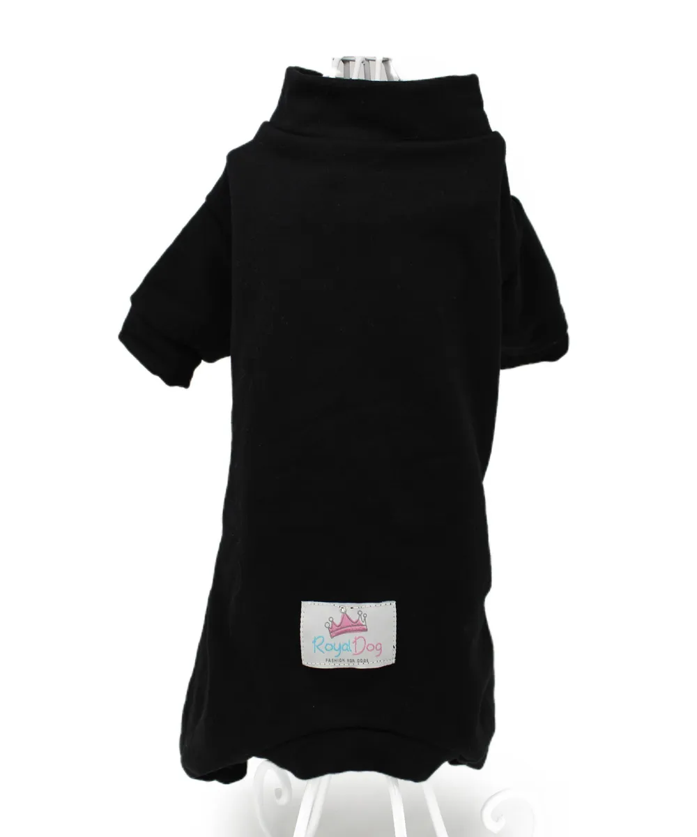 Royal Dog Basic tutina cane nera cotone felpato