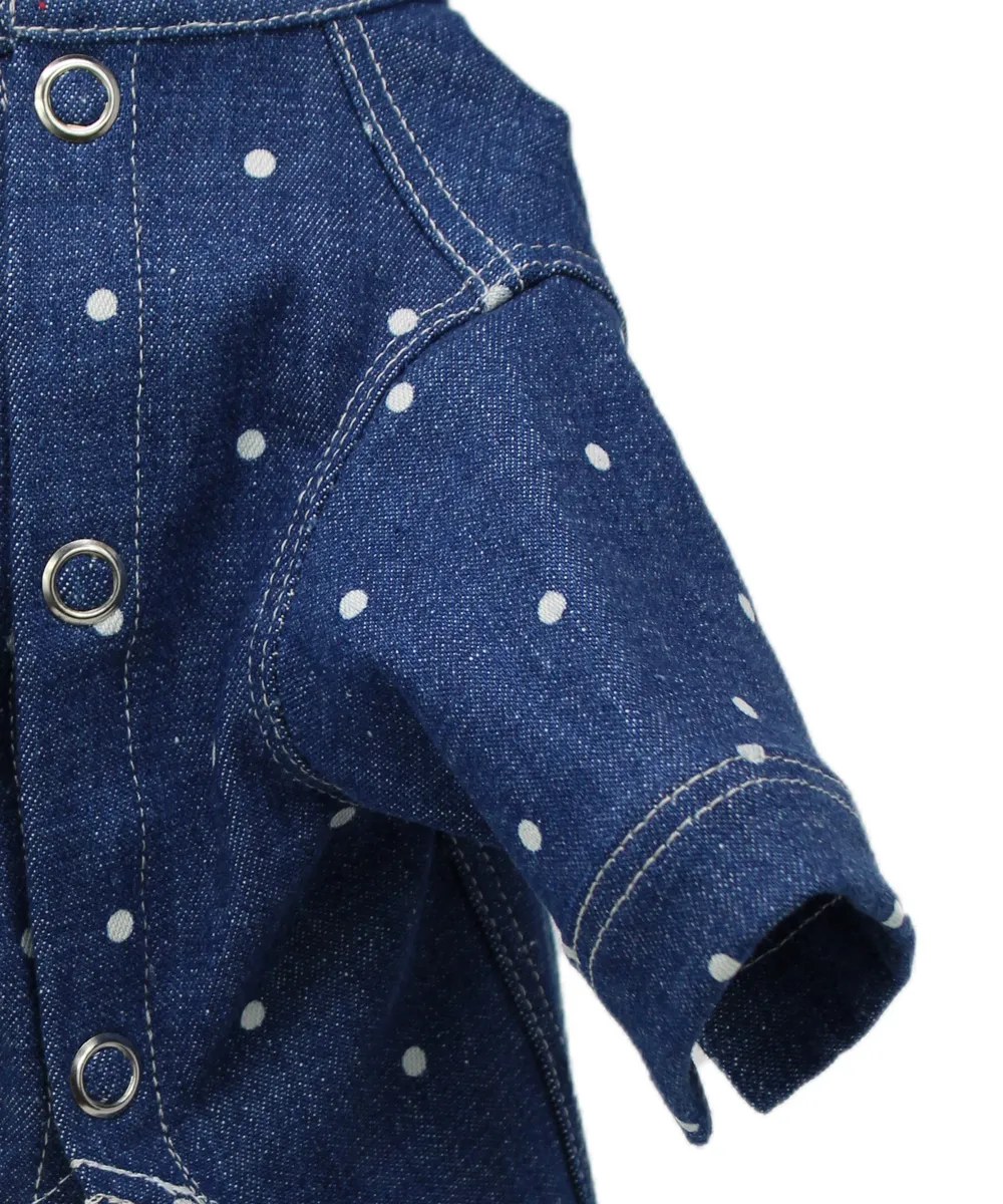 Royal Dog Korean Shirt camicia cane denim pois