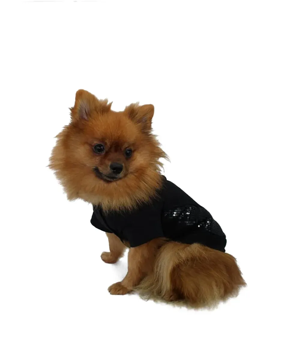 Royal Dog Milano felpa cane nera paillettes total black