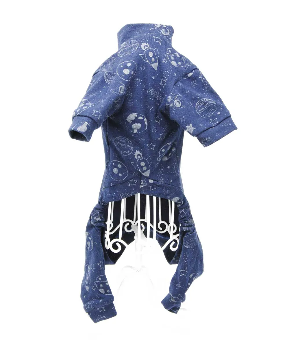 Royal Dog Planet pigiamino blu luminescente cotone