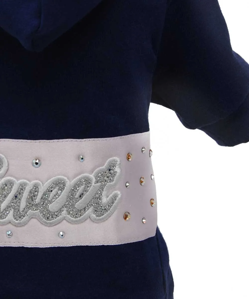 Royal Dog Sweet felpa blu con cristalli