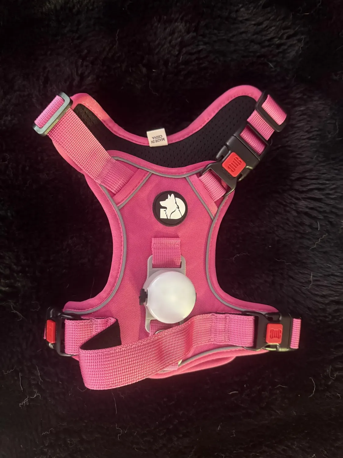 Joytale Pettorina LED Anti Tiro Blu M con Porta AirTag