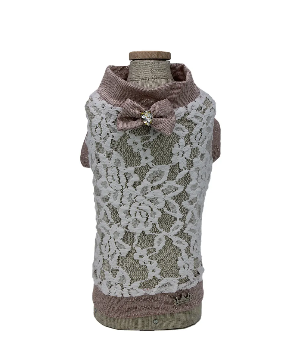 Royal Dog Pizzo t-shirt bianca elegante