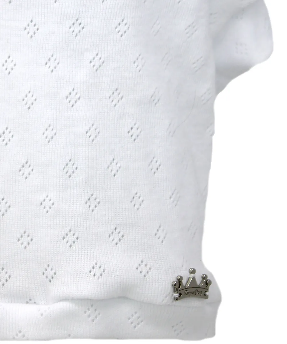 Royal Dog Romantic White t-shirt cane bianca traforata