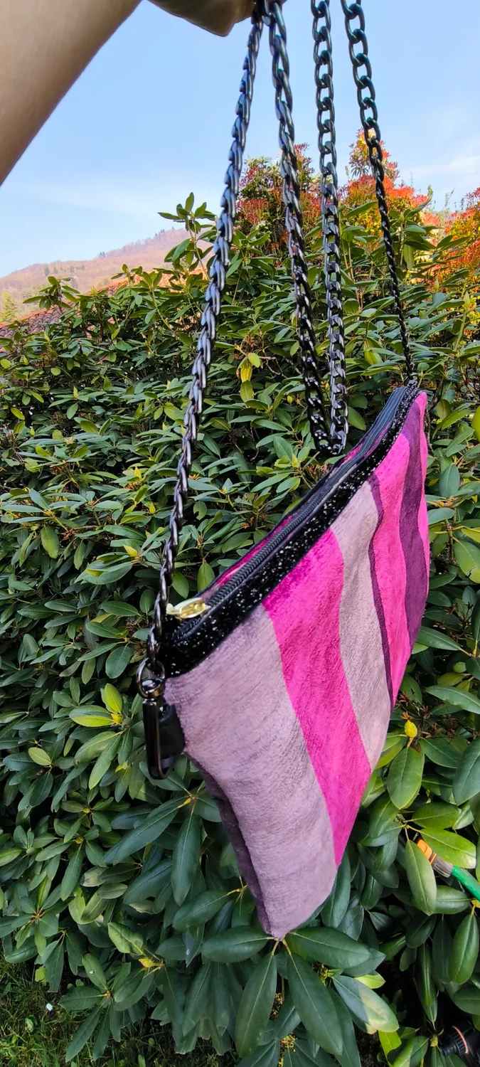 Anja for Dogs Pochette borsa lilla fucsia bordeaux handmade