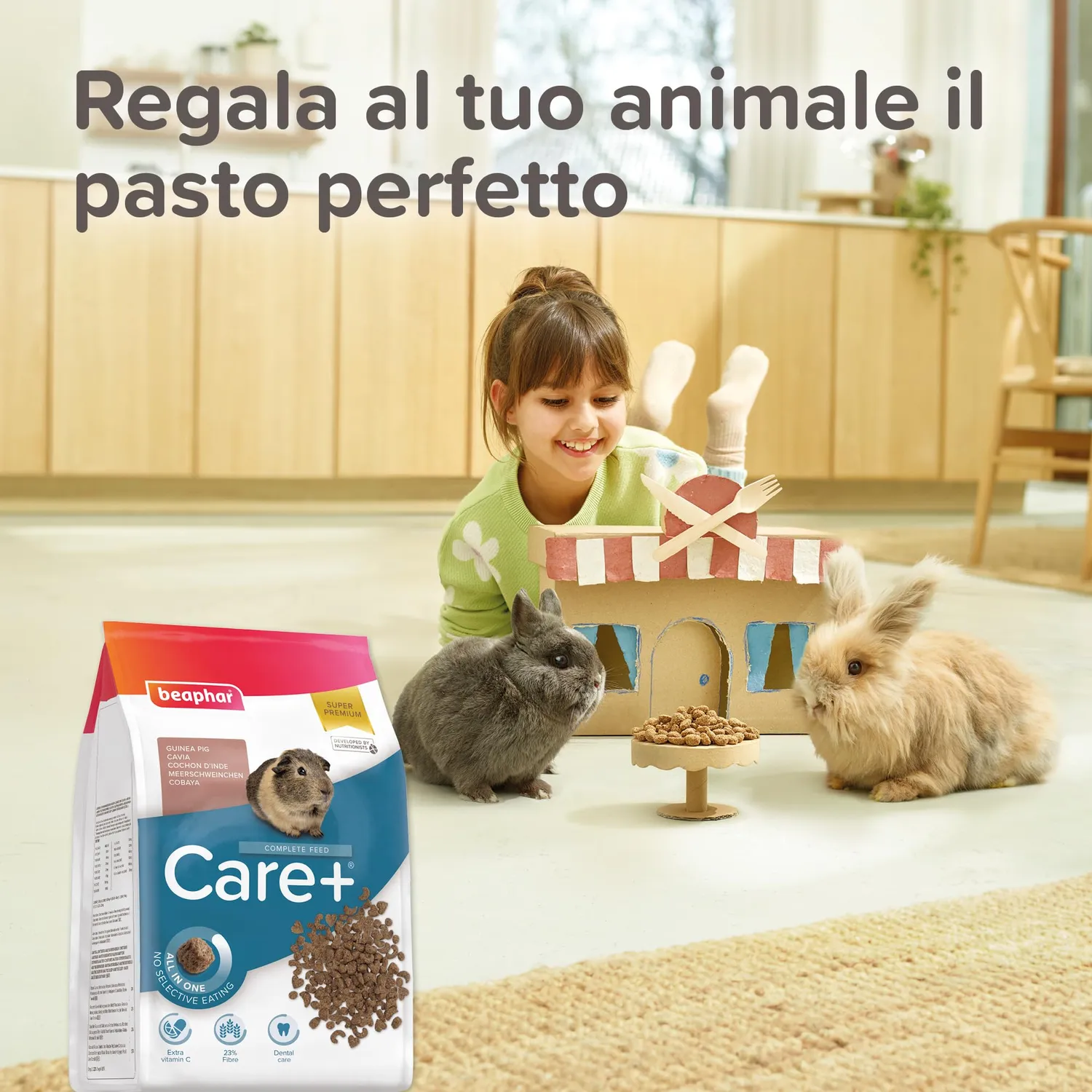 Beaphar Care+ Mangime Porcellini d'India 1,5 kg Estruso