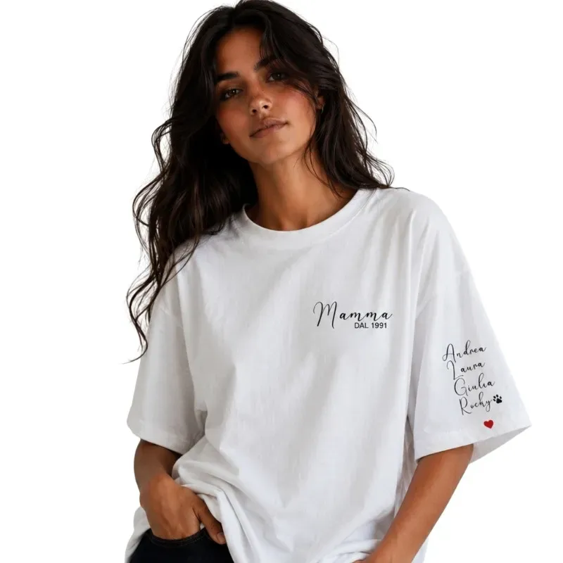 LabArt Dog Mamma Personalizzata t-shirt bianca donna