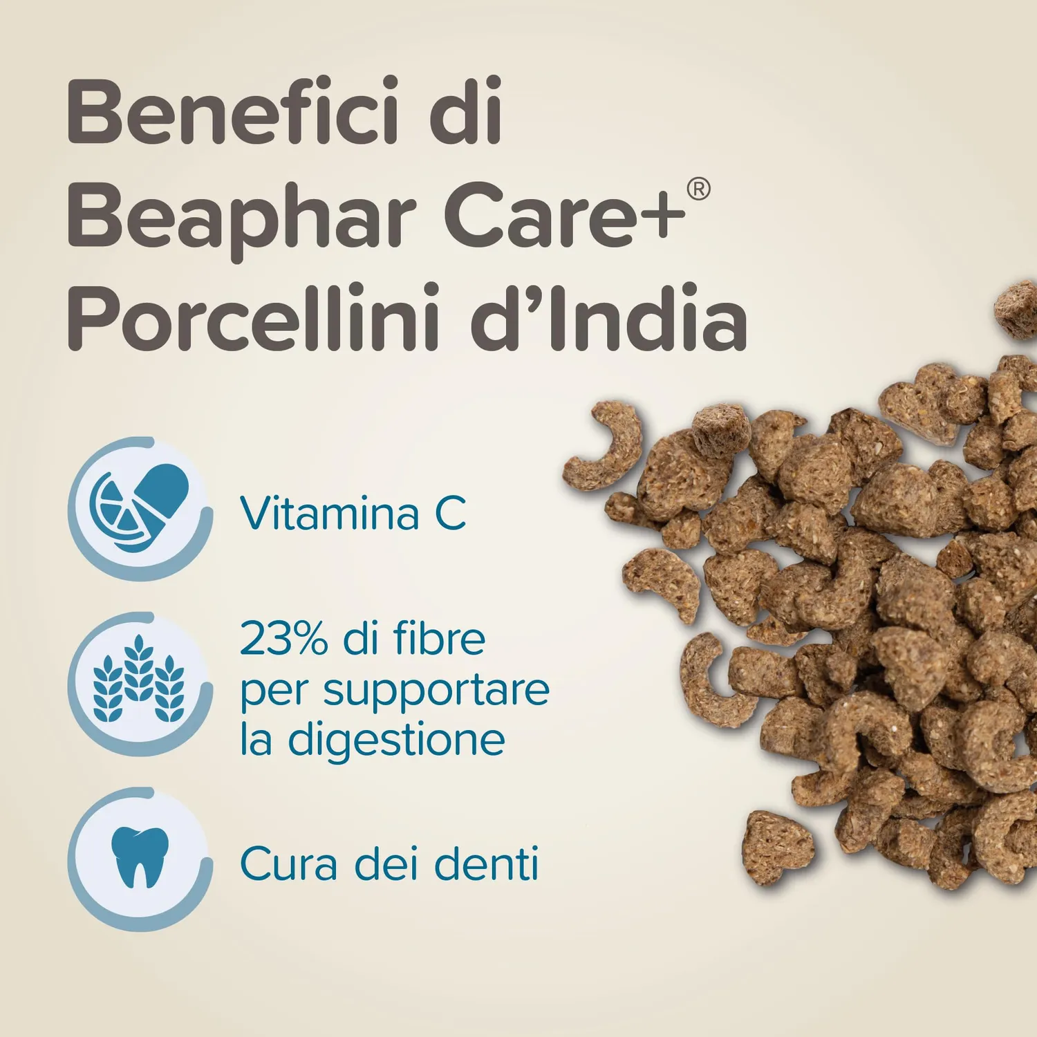 Beaphar Care+ Mangime Porcellini d'India 1,5 kg Estruso