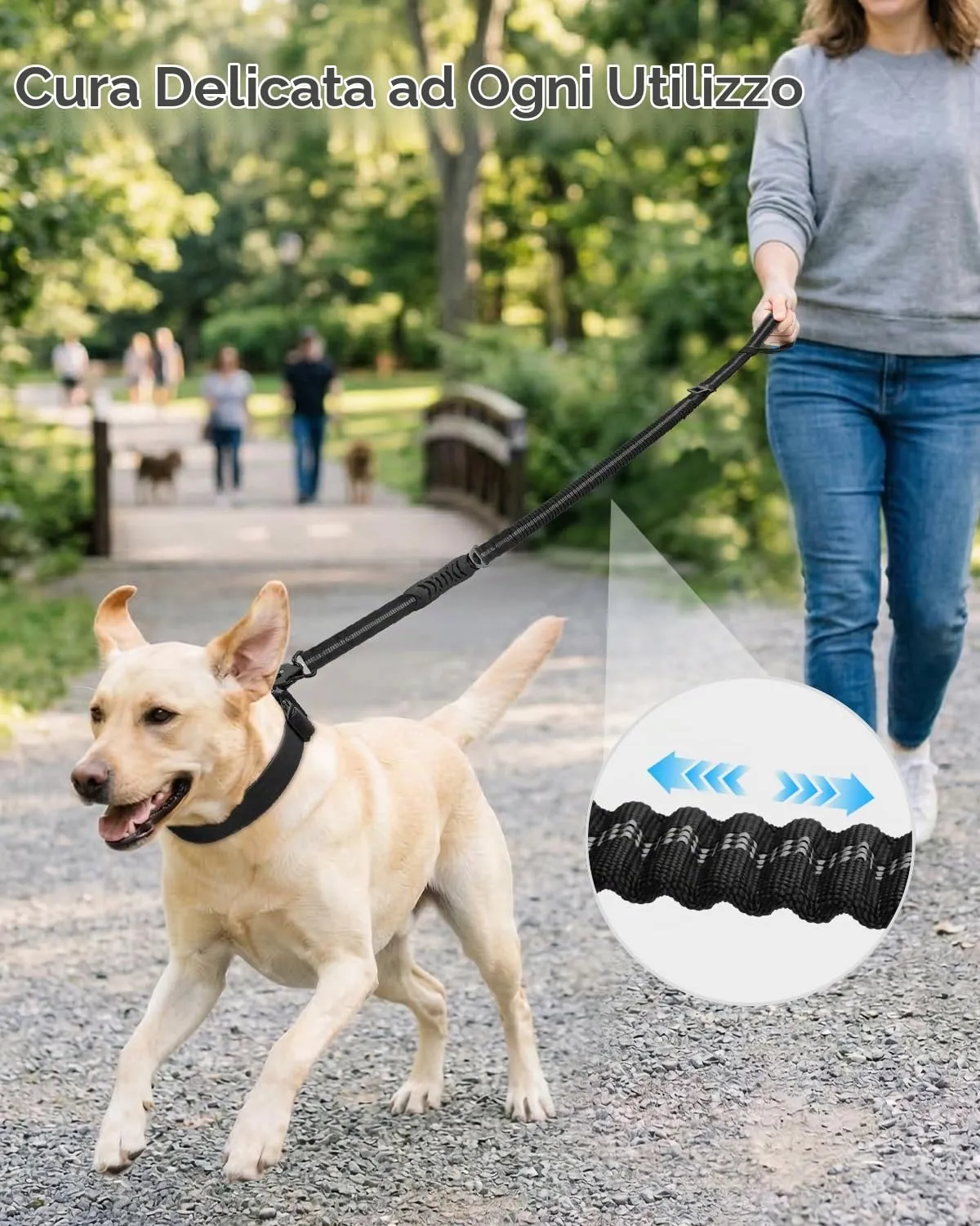 Joytale Tattico guinzaglio bungee nero 1,2-1,8 m ammortizzato