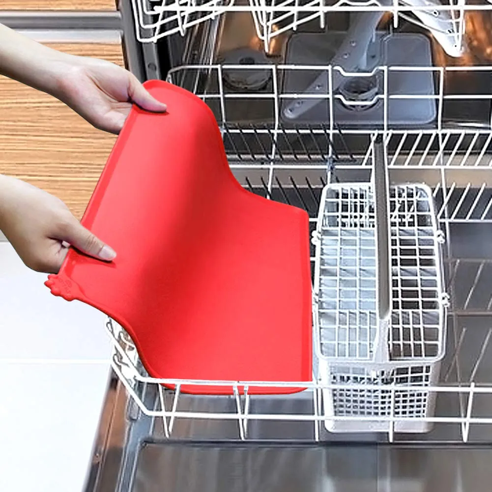 Joytale Tappetino Silicone Ciotole Cane Rosso 47x30cm
