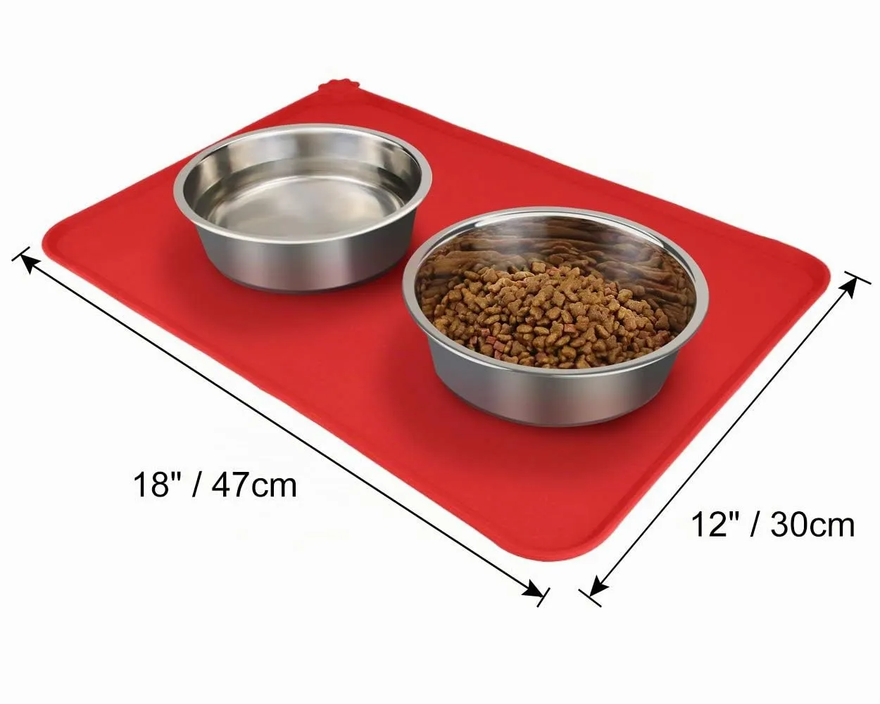 Joytale Tappetino Silicone Ciotole Cane Rosso 47x30cm