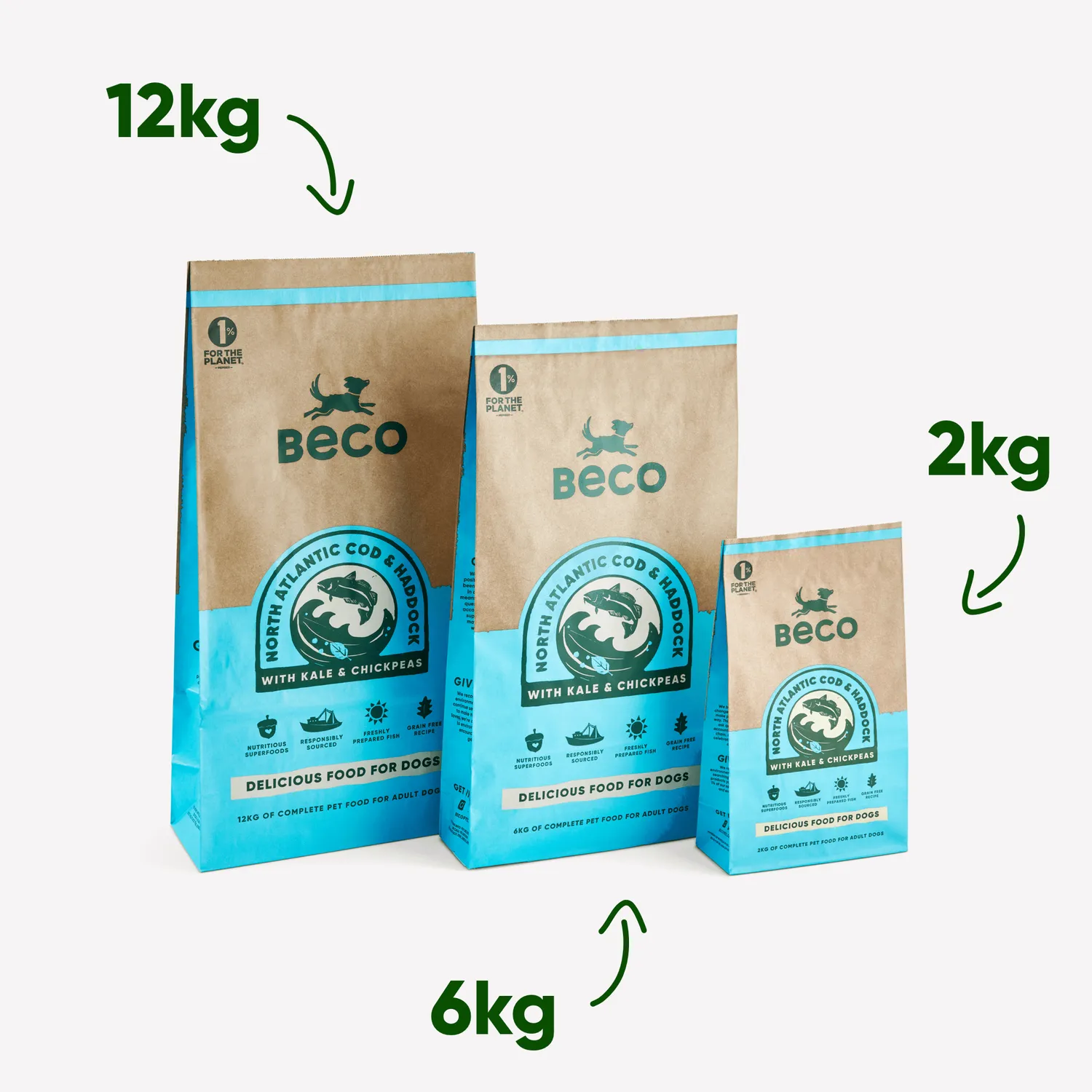 Beco Pets merluzzo e eglefino crocchette cane 2 kg