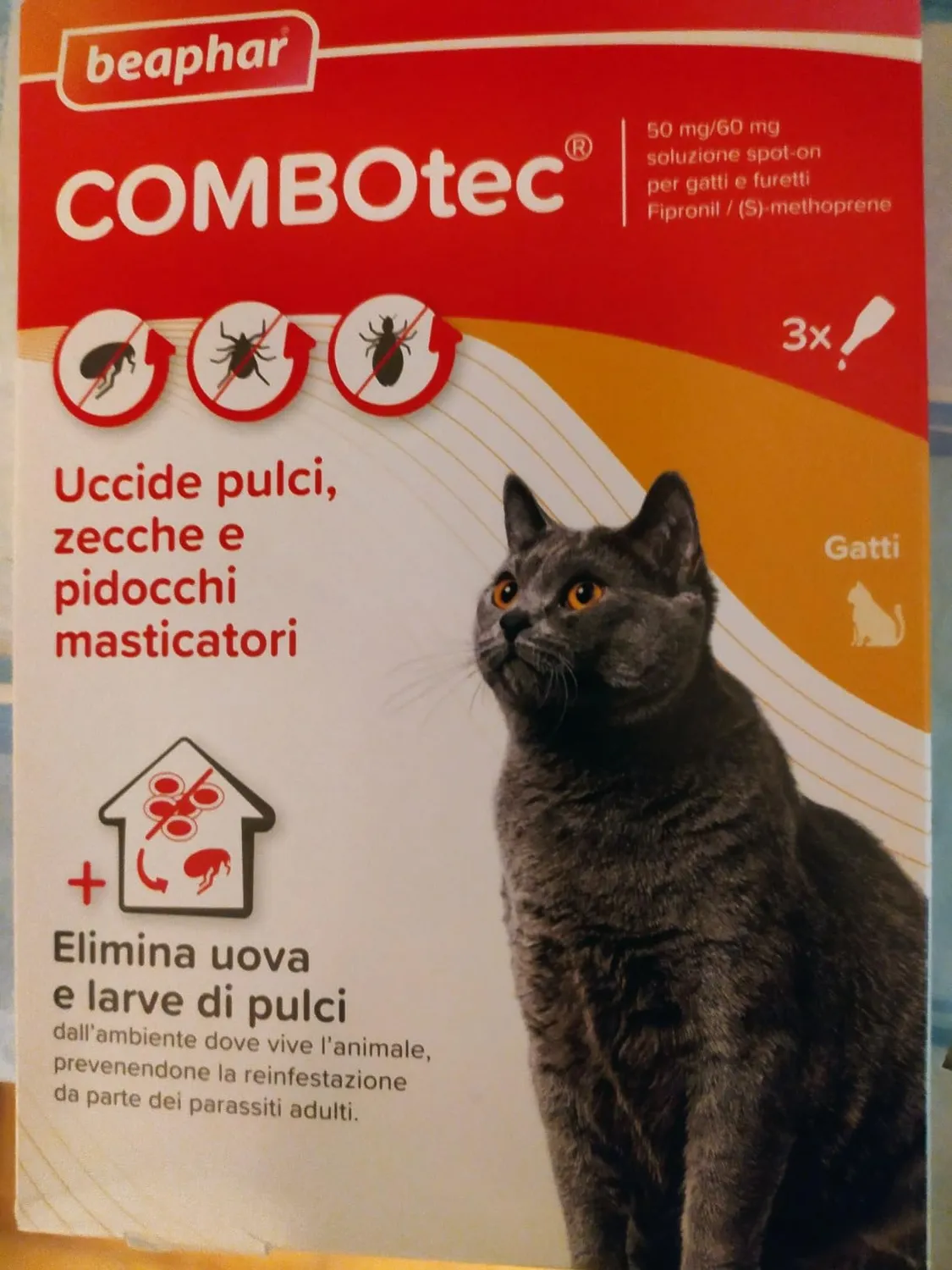 Beaphar Combotec antiparassitario gatti 3 pipette fipronil