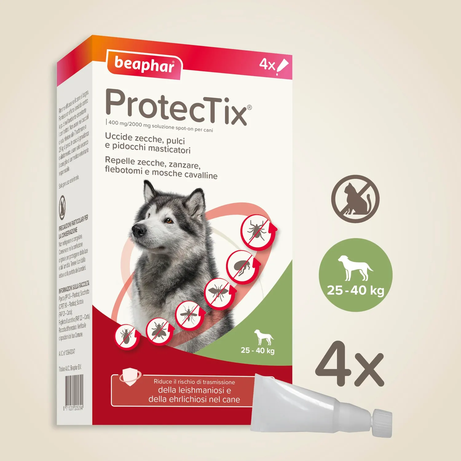 Beaphar ProtecTix Cane spot-on L 25-40 kg 4 pipette
