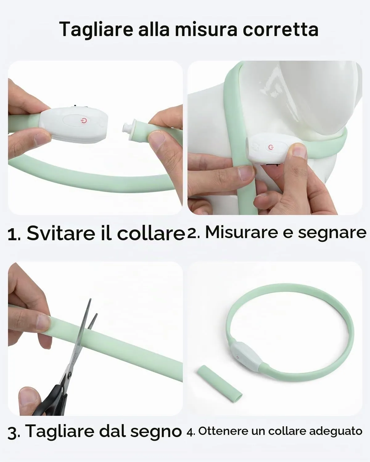 Joytale Luminoso collare LED 70 cm tagliabile silicone