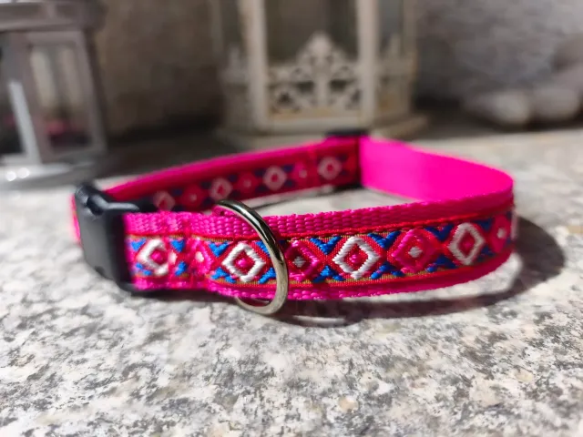 Anja for Dogs Rombi Fucsia collare cane 2 cm 30-45