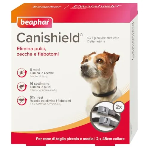 Beaphar Canishield collare antiparassitario 48 cm S/M deltametrina