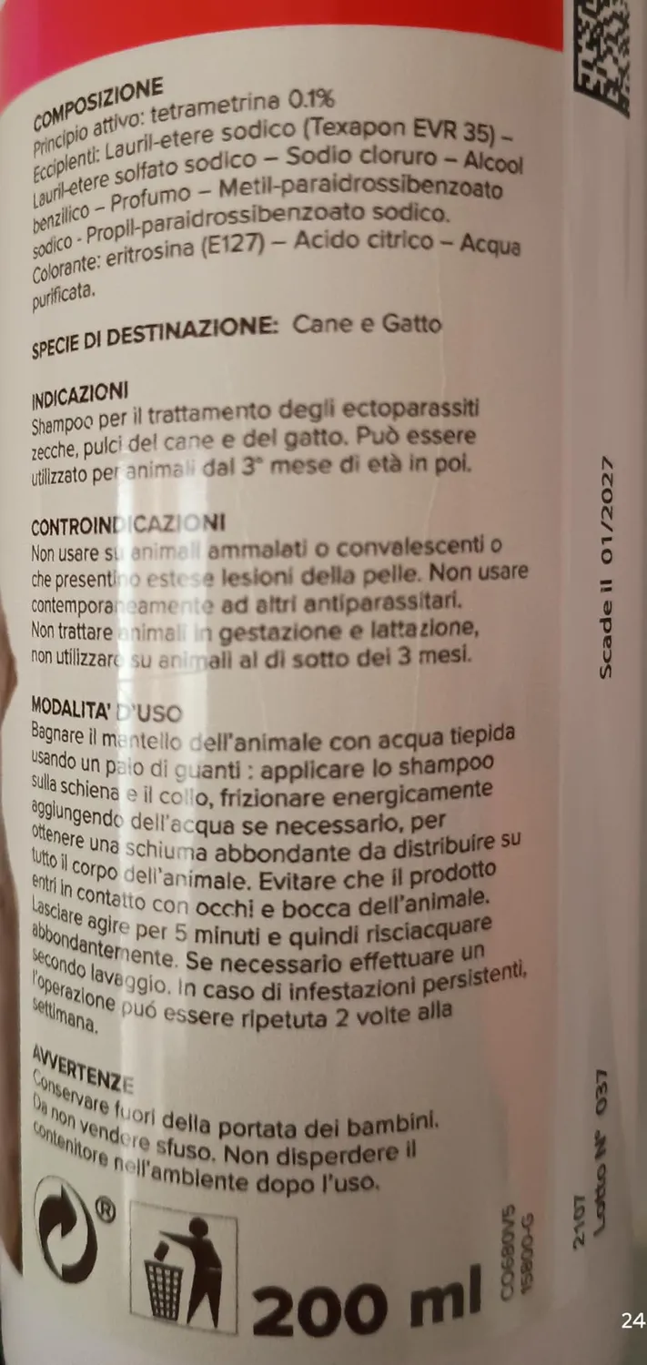Beaphar A.P.E. Shampoo Cane Gatto 200 ml Tetrametrina