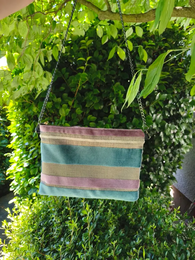 Anja for Dogs Pochette borsa azzurro lilla pezzo unico