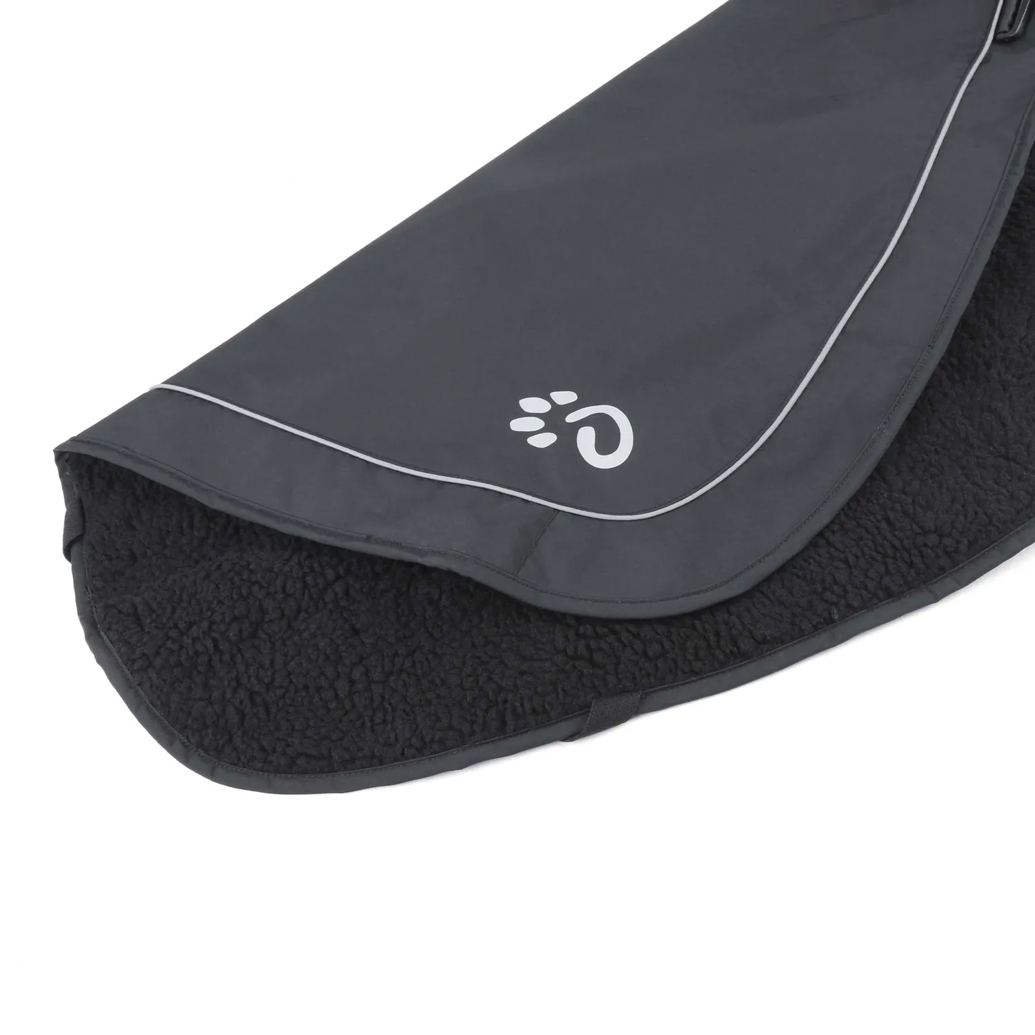 Mountain Paws Fleece Lined cappotto cane nero impermeabile
