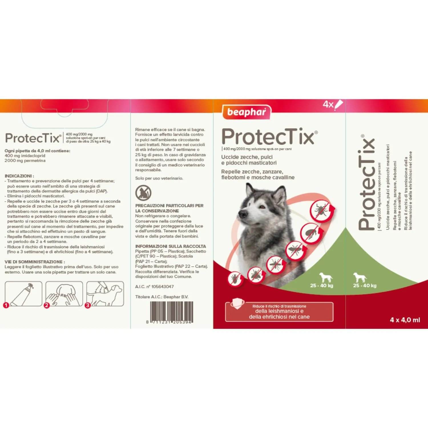 Beaphar ProtecTix Cane spot-on L 25-40 kg 4 pipette