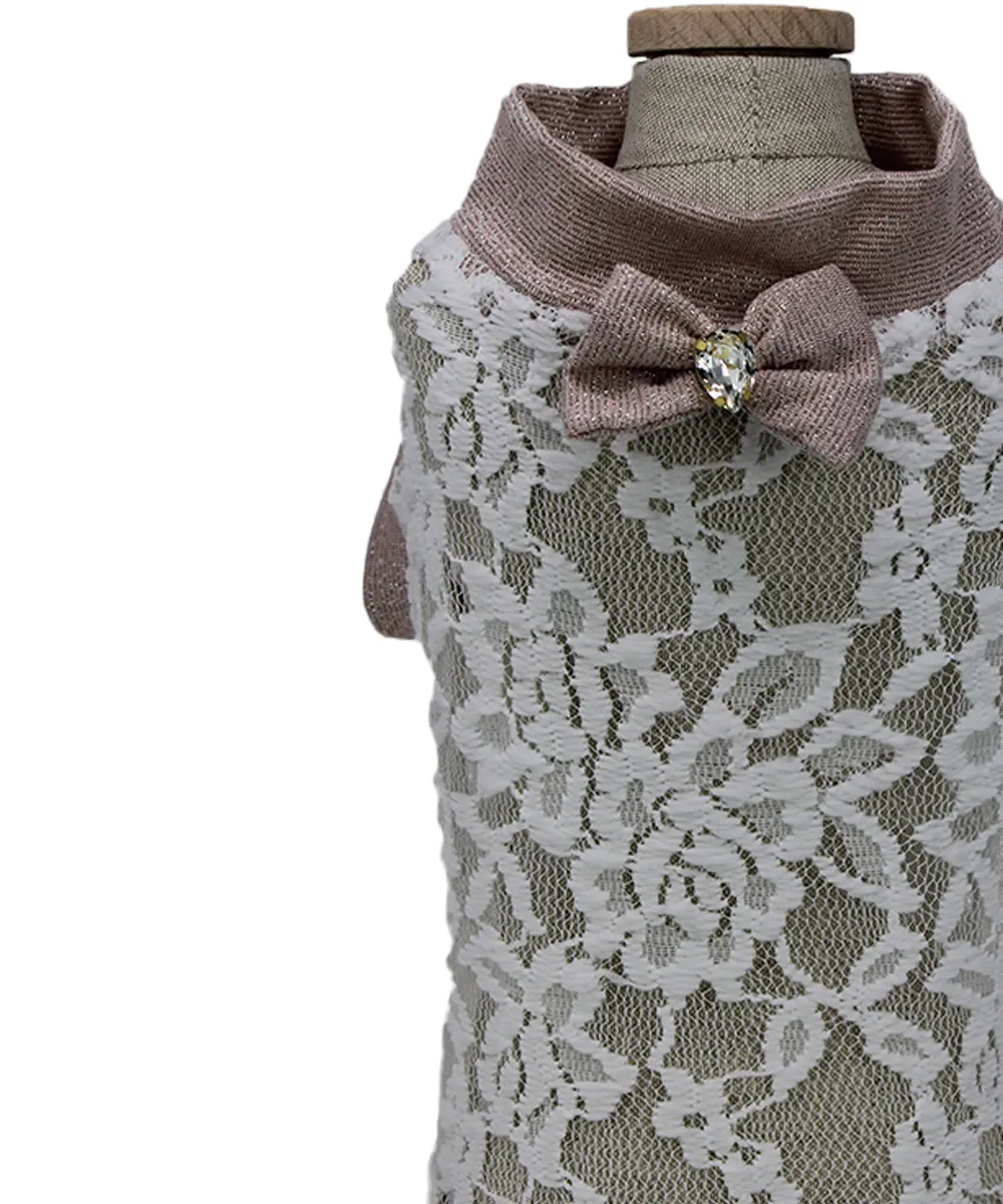 Royal Dog Pizzo t-shirt bianca elegante