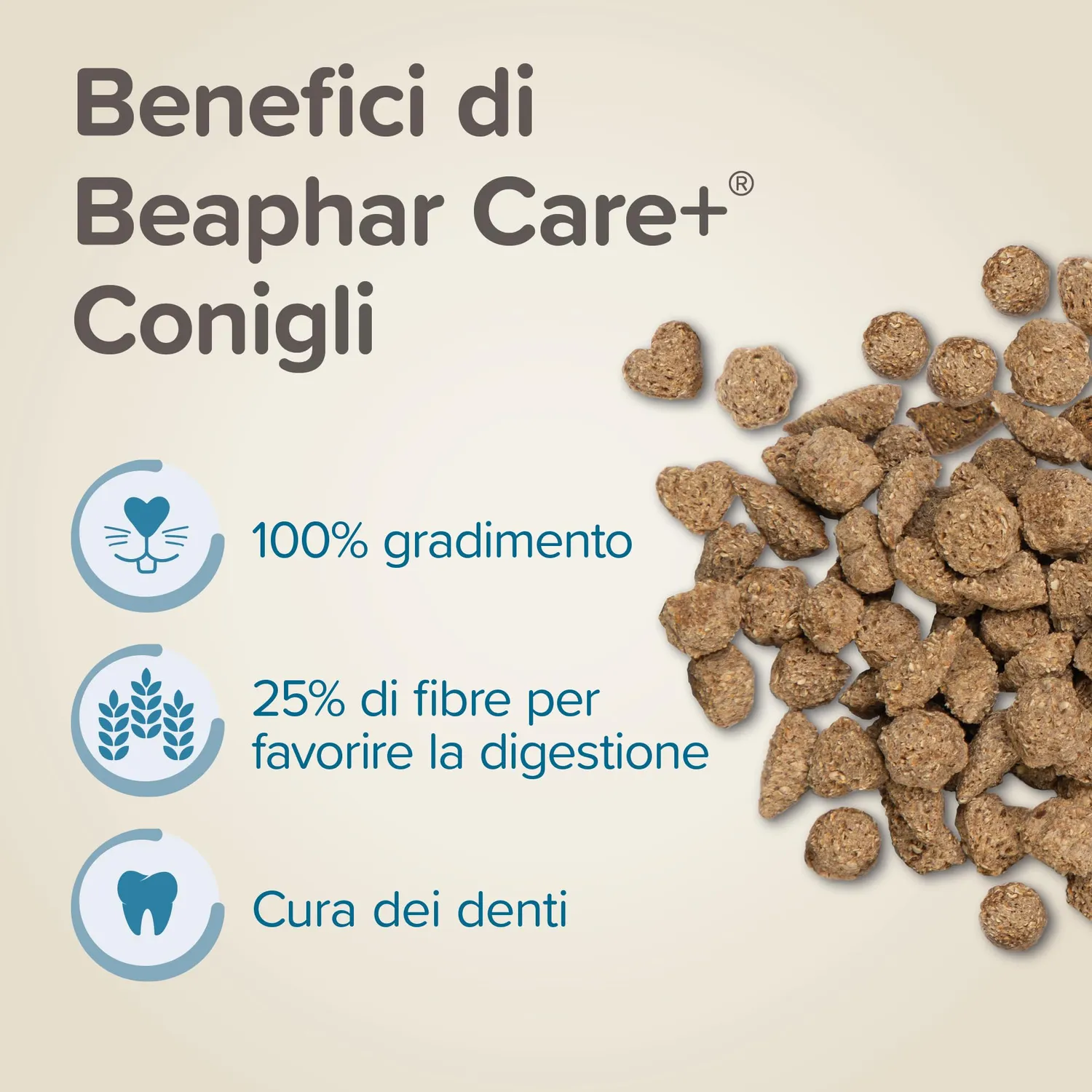Beaphar Care+ mangime conigli 1,5 kg estruso fibre