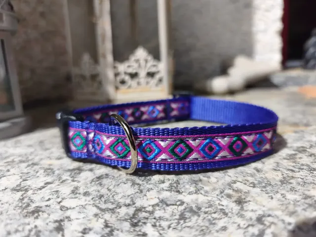 Anja for Dogs Rombi Viola Collare 2 cm 30-45 per Cani