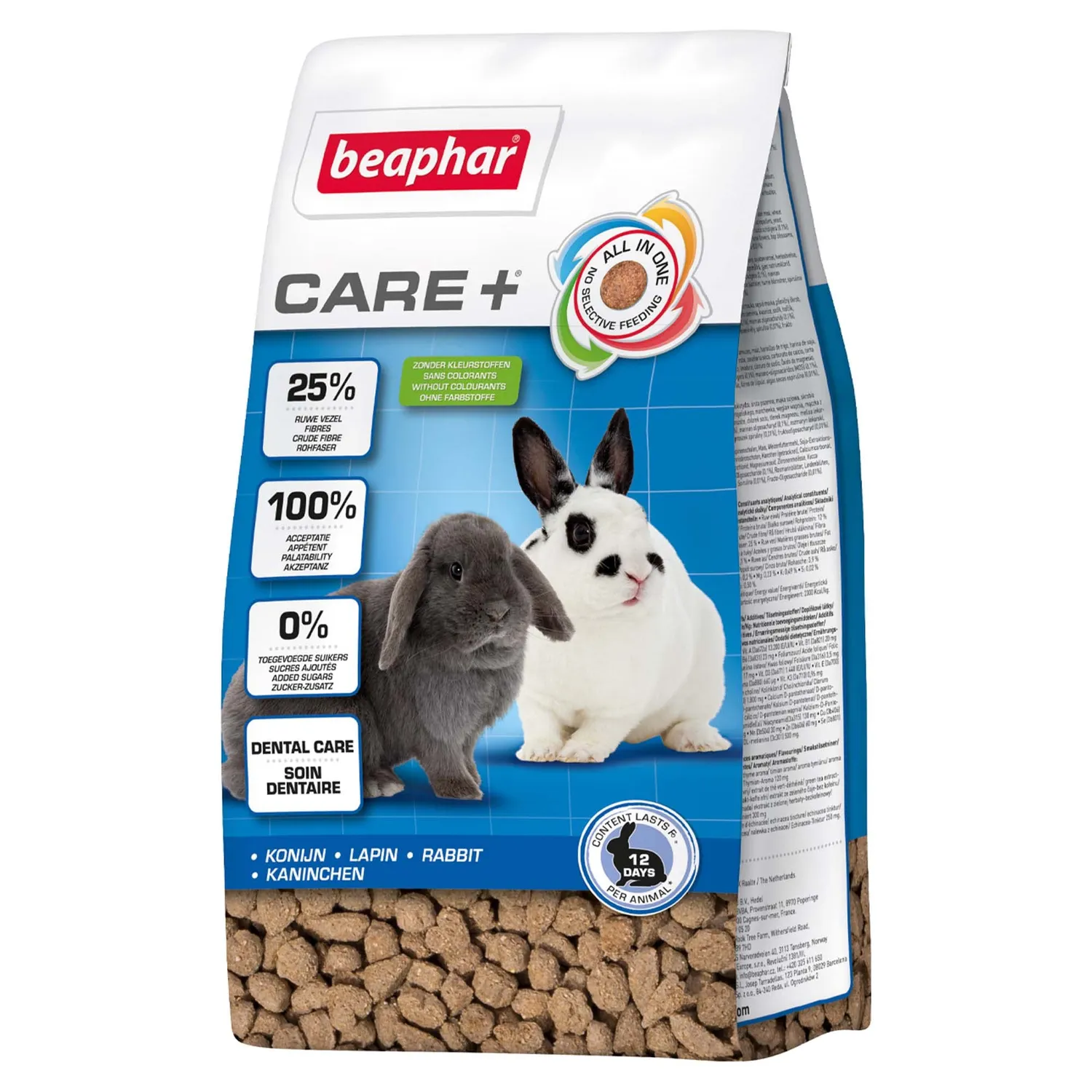 Beaphar Care+ mangime conigli 1,5 kg estruso fibre