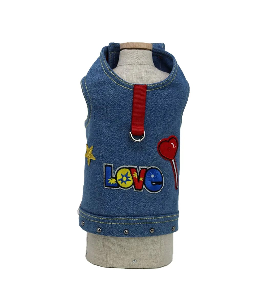 Royal Dog Love pettorina per cani in denim