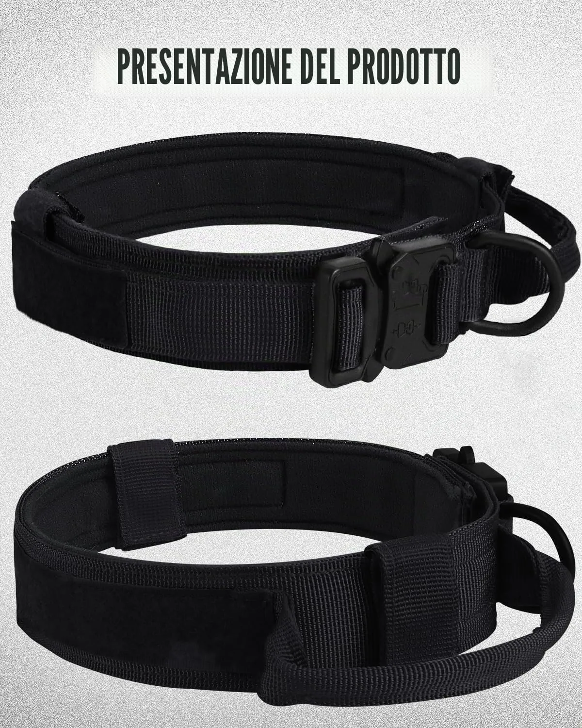 Joytale Collare Tattico Cane nero maniglia metallo