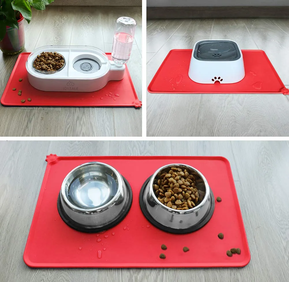 Joytale Tappetino Silicone Ciotole Cane Rosso 47x30cm